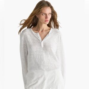 ATM- SLUB JERSEY DESTROYED WASH BOYFRIEND HENLEY- WHITE- SIZE XL- MINT CONDITION